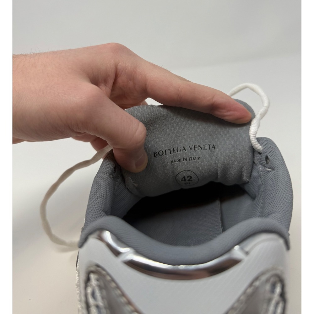 Bottega Veneta Orbit Sneaker White/Silver Size 9 US 42 EU - Picture 7 of 8